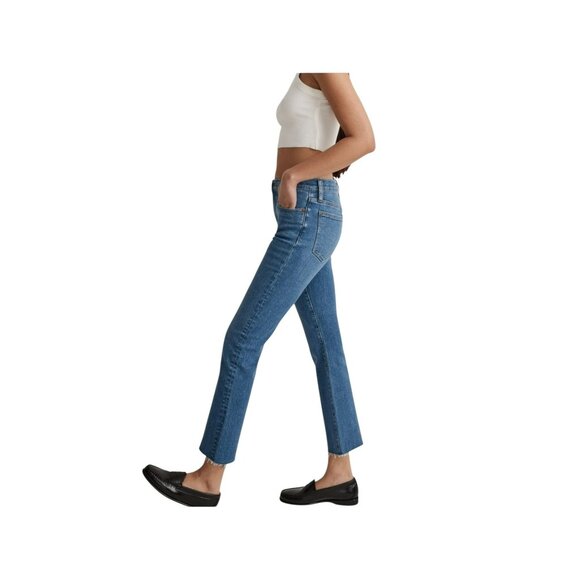 Madewell Womens 25 Mid-Rise Kick Out Flare Jeans Blue Denim NWOT - Picture 2 of 13